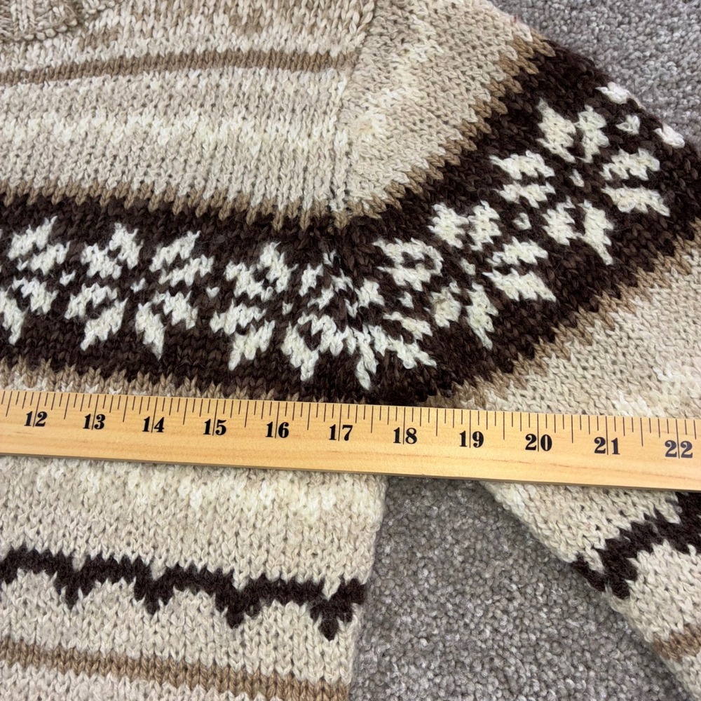 VTG Sonoma Jean‎ Company Womens Sweater S Beige Brown Knit Fair Isle Mock Neck - Picture 4 of 9